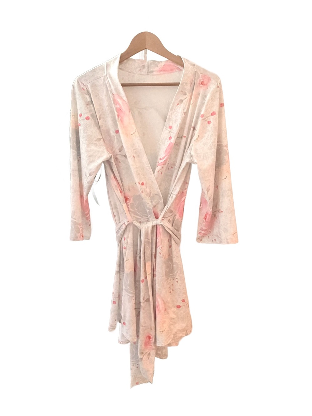 Mommy o' Clock Pink Floral Milk Silk Loungewear Robe L/XL Maternity Postpartum